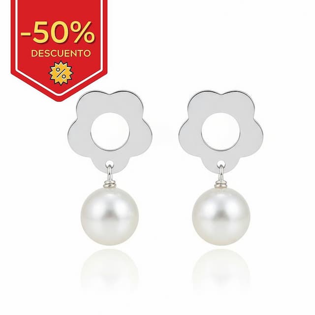Imagen del productoPENDIENTE PLATA 925MM FLOR PERLA