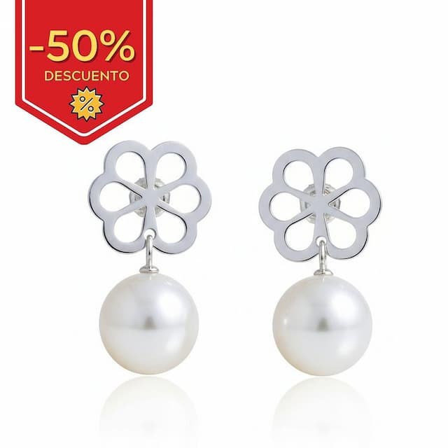 Imagen del productoPENDIENTE PLATA 925MM FLOR PERLA