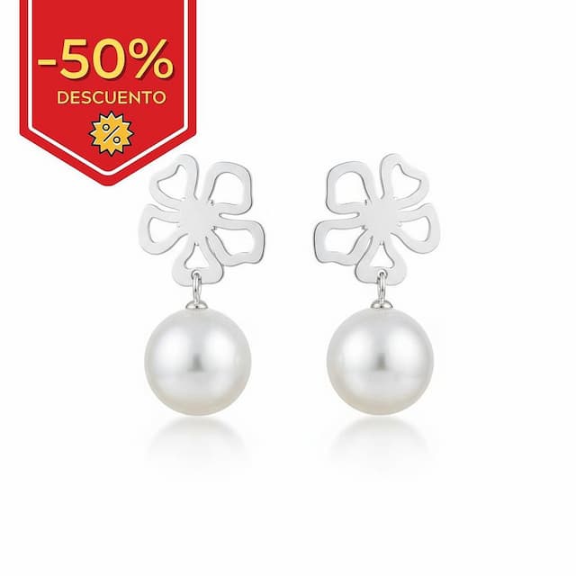 Imagen del productoPENDIENTE PLATA 925MM FLOR PERLA