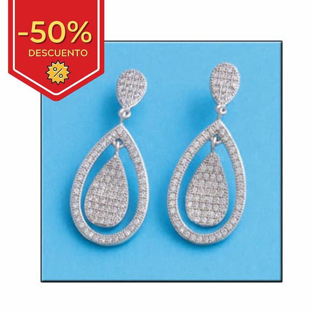 Imagen del productoPENDIENTES PLATA 925MM LAGRIMA CIRCONITAS