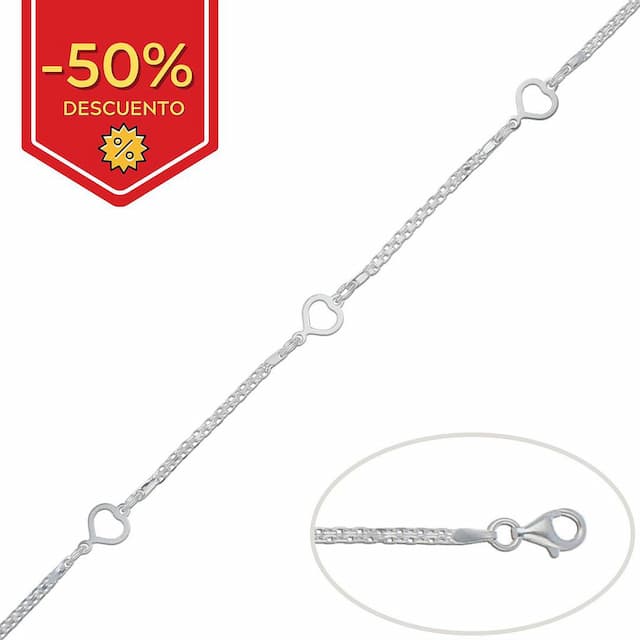 Imagen del producto*** AGOTADO TEMPORALMENTE ****  PULSER PLATA 925MM CORAZONES
