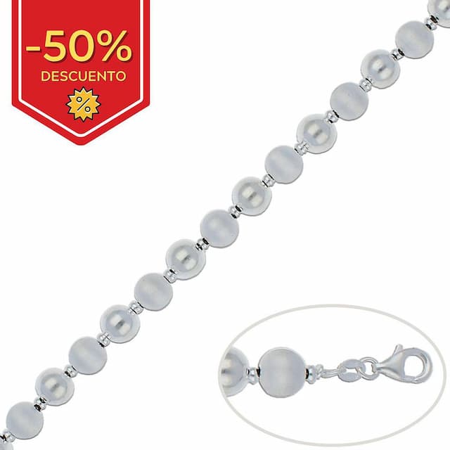 Imagen del productoPULSERA PLATA 925MM BOLAS - 8MM