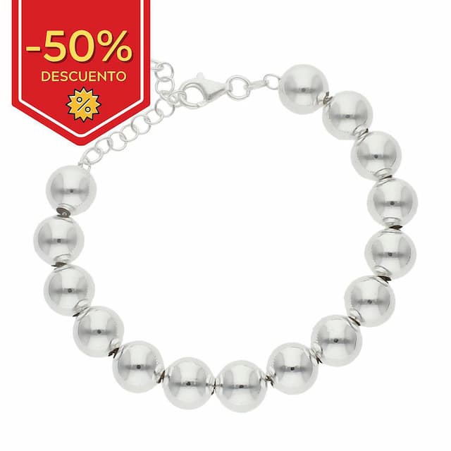 Imagen del productoPULSERA PLATA 925MM BOLAS - 10MM