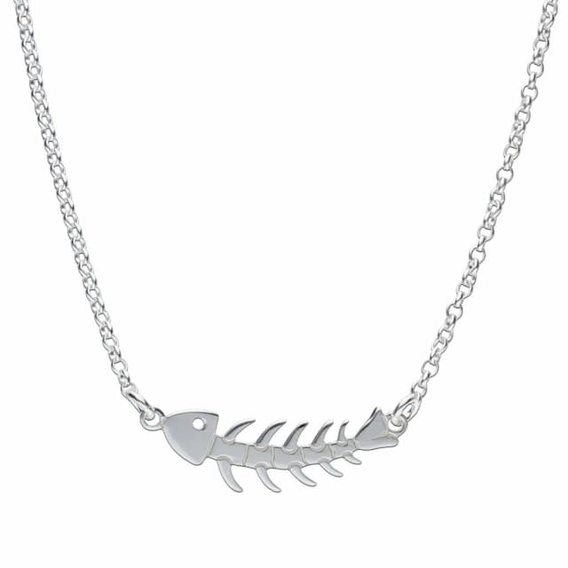 Imagen del productoGARGANTILLA PLATA 925MM RASPA PEZ