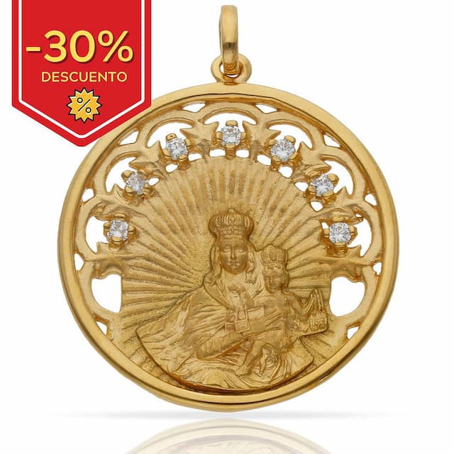 Imagen del productoMEDALLA PLATA CHAPADA ORO V. DEL CARMEN - 30MM