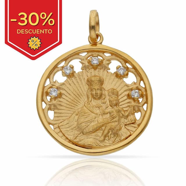 Imagen del productoMEDALLA PLATA CHAPADA ORO V. DEL CARMEN - 25MM