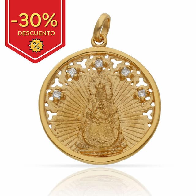 Imagen del productoMEDALLA PLATA CHAPADA ORO V. DEL ROCIO - 25MM