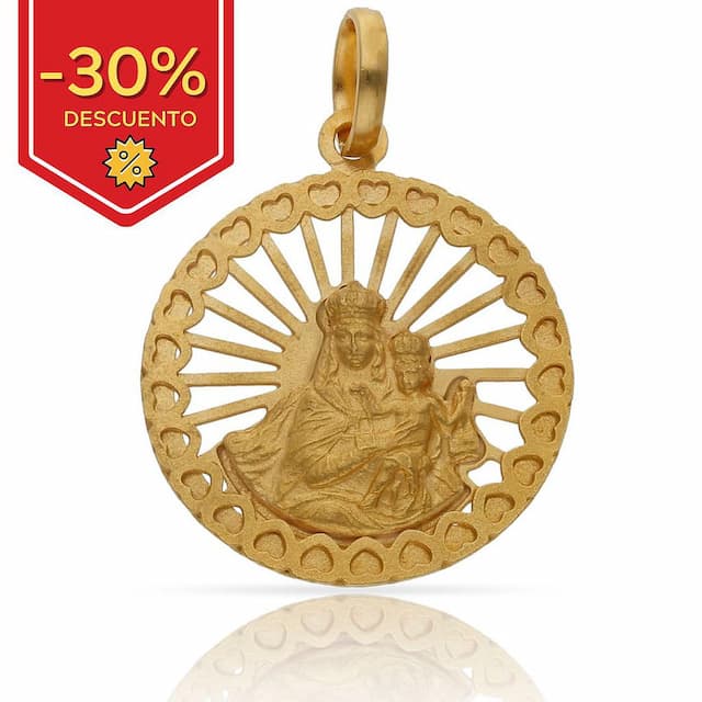 Imagen del productoMEDALLA PLATA CHAPADA ORO V. DEL CARMEN - 25MM