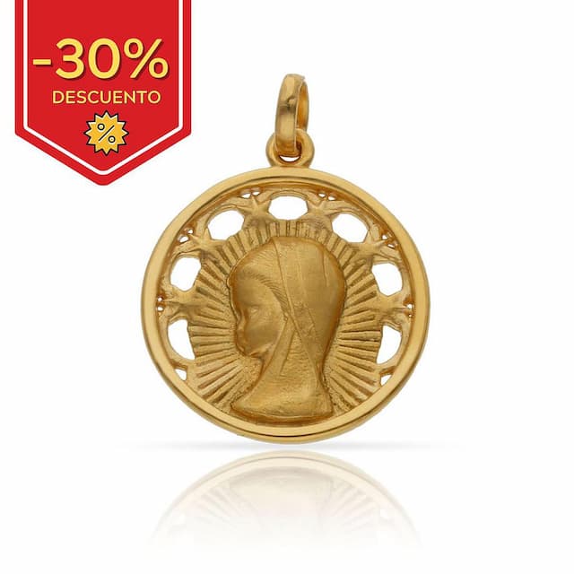 Imagen del productoMEDALLA PLATA CHAPADA ORO VIRGEN NIÑA - 20MM