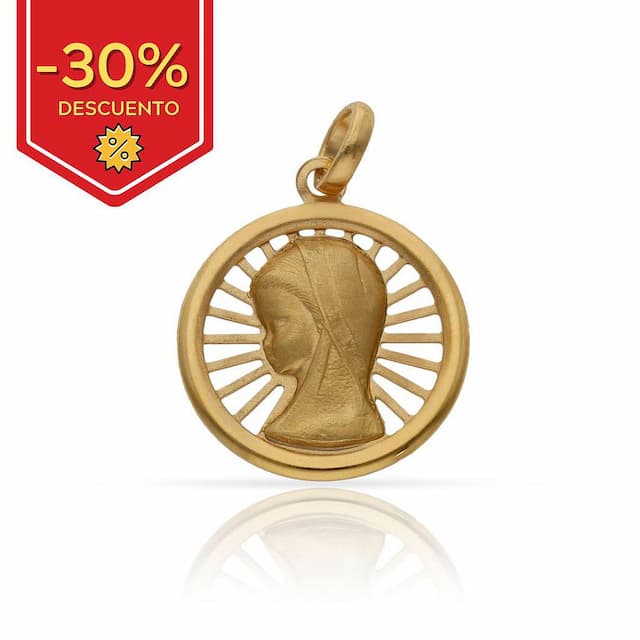 Imagen del productoMEDALLA PLATA CHAPADA ORO VIRGEN NIÑA - 18MM
