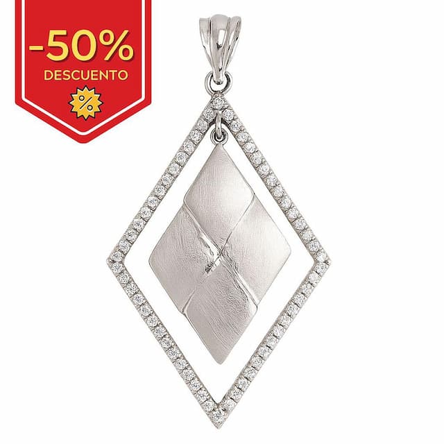 Imagen del productoCOLGANTE PLATA 925MM ROMBO CIRCONITAS