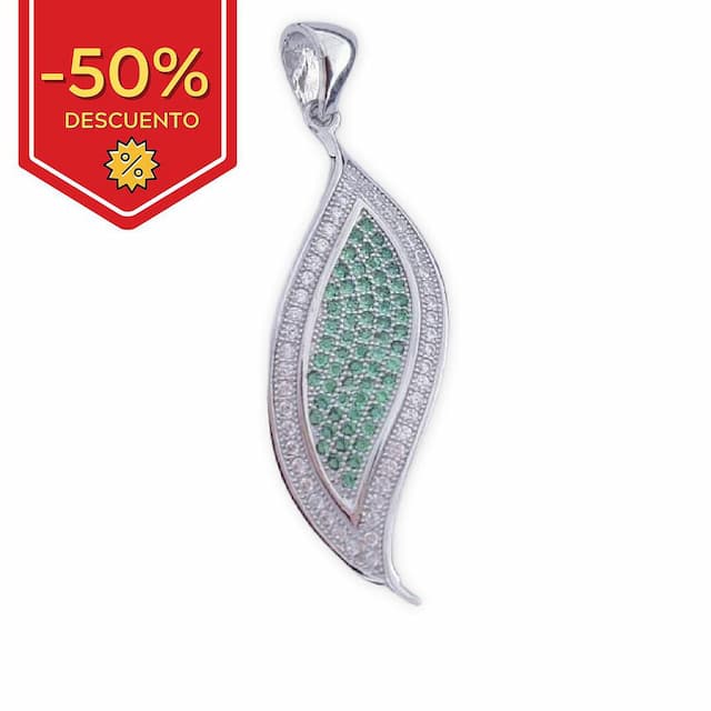Imagen del productoCOLGANTE PLATA 925MM CIRCONITAS VERDES