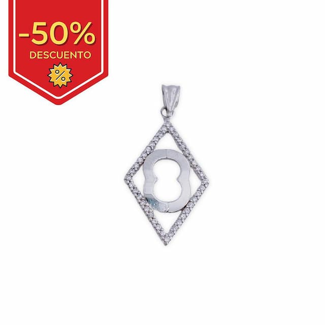 Imagen del productoCOLGANTE PLATA 925MM ROMBO CIRCONITAS