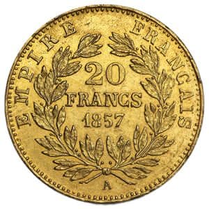 Imagen del productoFrench 20 Francs Napoleon III Gold