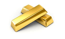 Imagen de dos lingotes de oro superpuestos